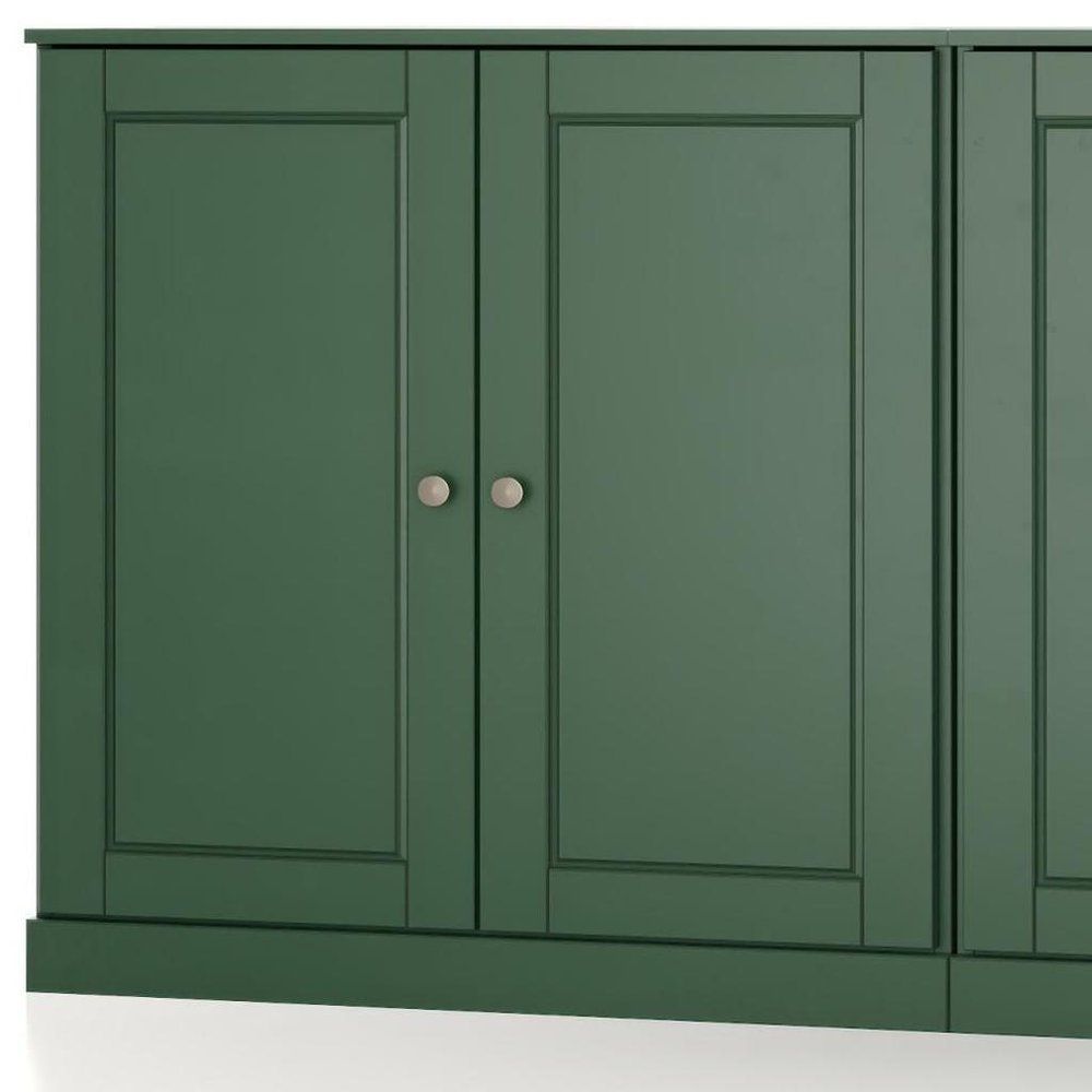 64" Green Solid Wood Sideboard With Two Doors — view 3