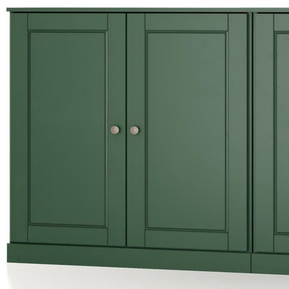 64" Green Solid Wood Sideboard With Two Doors HomeRoots