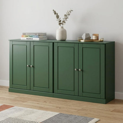 64" Green Solid Wood Sideboard With Two Doors HomeRoots