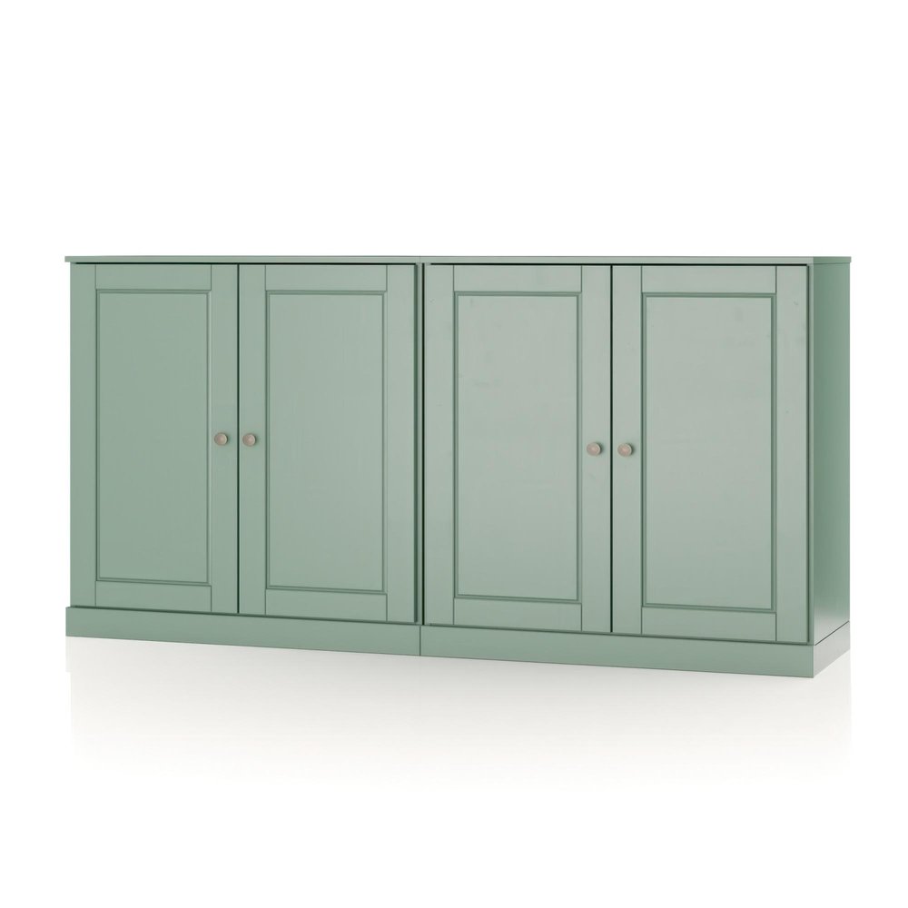 64" Sage Solid Wood Sideboard With Two Doors HomeRoots