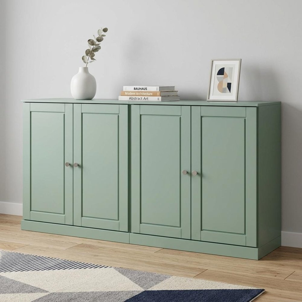 64" Sage Solid Wood Sideboard With Two Doors — view 4