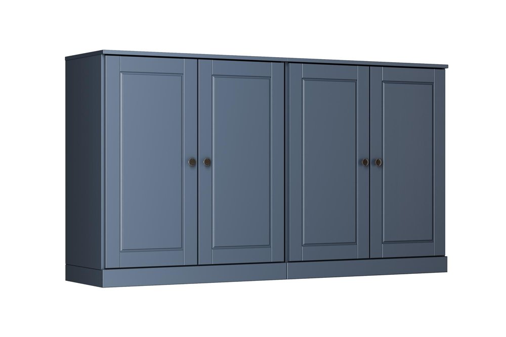64" French Blue Solid Wood Sideboard With Two Doors HomeRoots