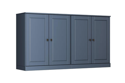 64" French Blue Solid Wood Sideboard With Two Doors HomeRoots