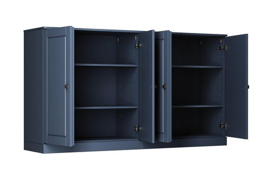 64" French Blue Solid Wood Sideboard With Two Doors