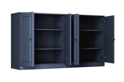 64" French Blue Solid Wood Sideboard With Two Doors HomeRoots