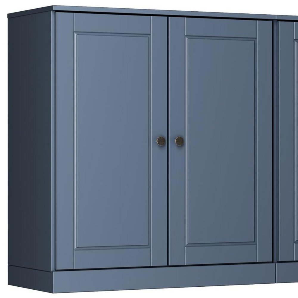 64" French Blue Solid Wood Sideboard With Two Doors — view 3