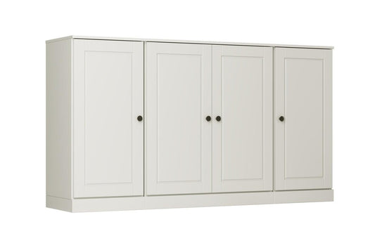 64" Off White Solid Wood Sideboard With Two Doors
