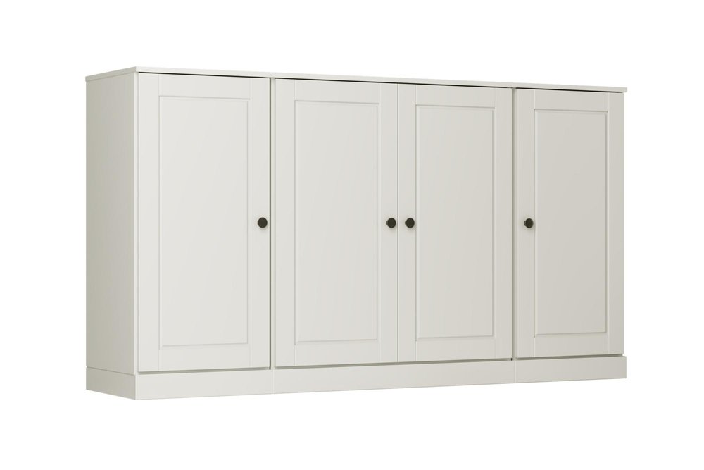 64" Off White Solid Wood Sideboard With Two Doors — view 1