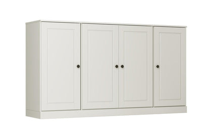 64" Off White Solid Wood Sideboard With Two Doors HomeRoots