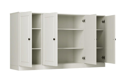 64" Off White Solid Wood Sideboard With Two Doors HomeRoots