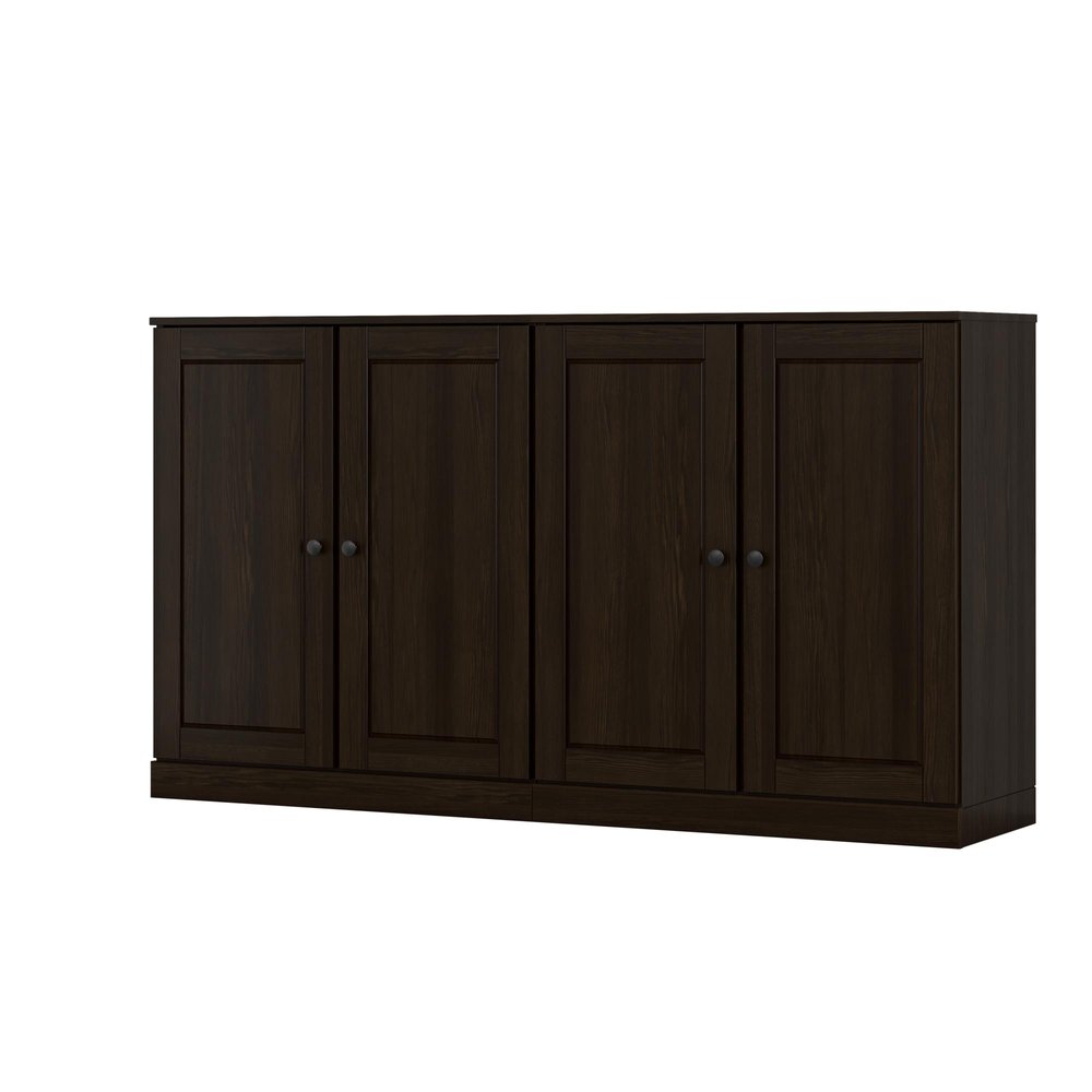 64" Espresso Solid Wood Sideboard With Two Doors — view 1