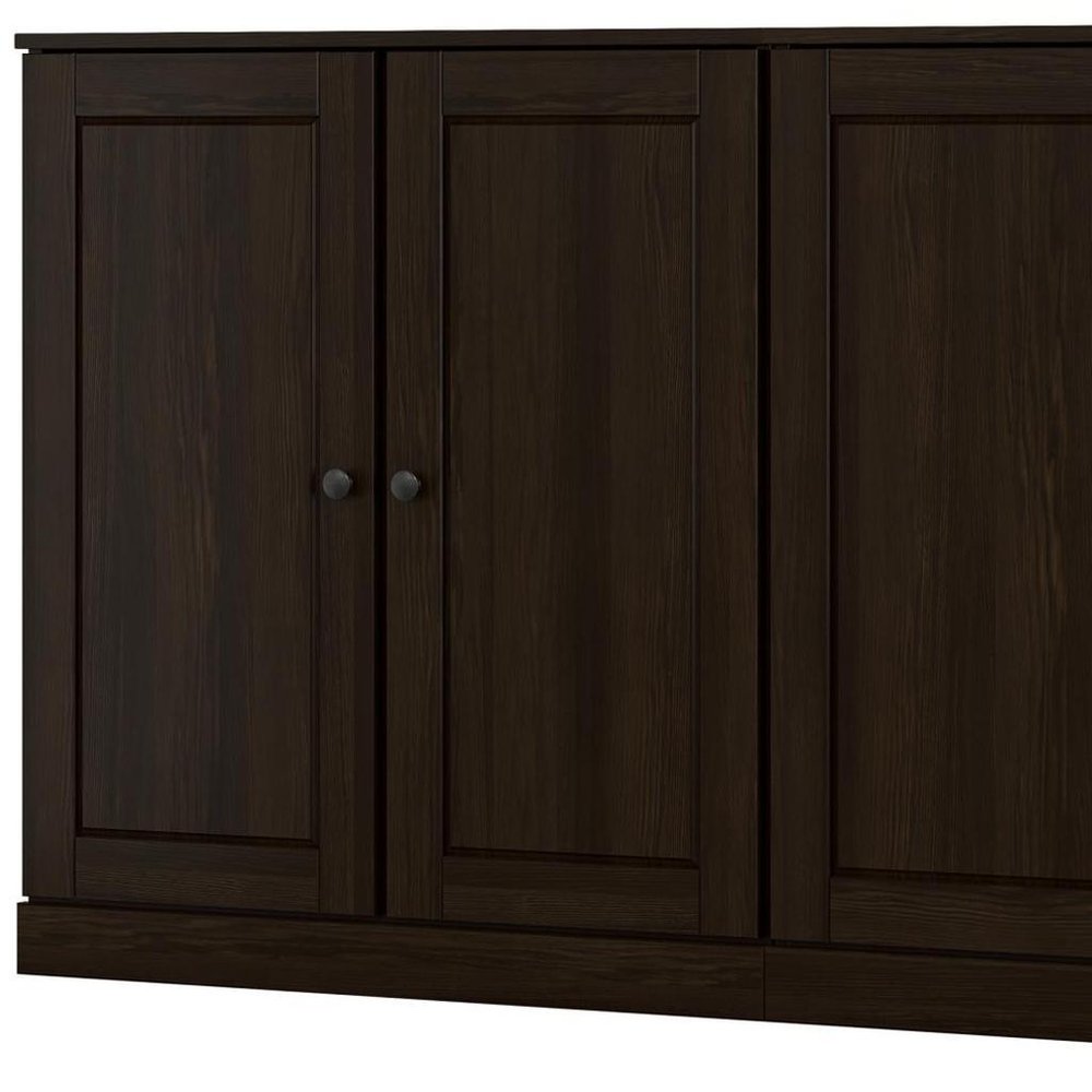 64" Espresso Solid Wood Sideboard With Two Doors HomeRoots