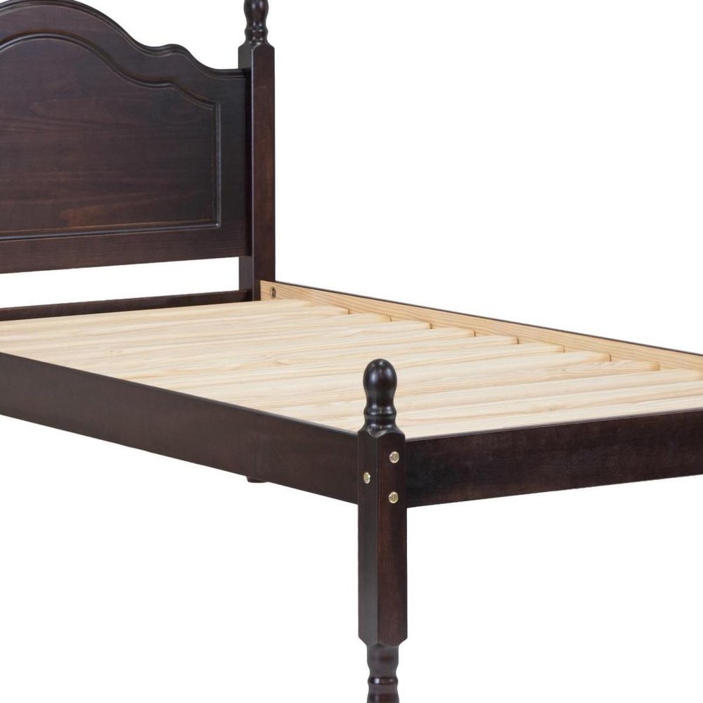Coffee Solid Wood Twin Bed Frame HomeRoots