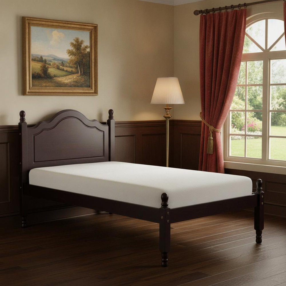 Coffee Solid Wood Twin Bed Frame — view 6