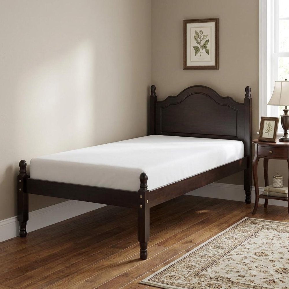 Coffee Solid Wood Twin Bed Frame HomeRoots
