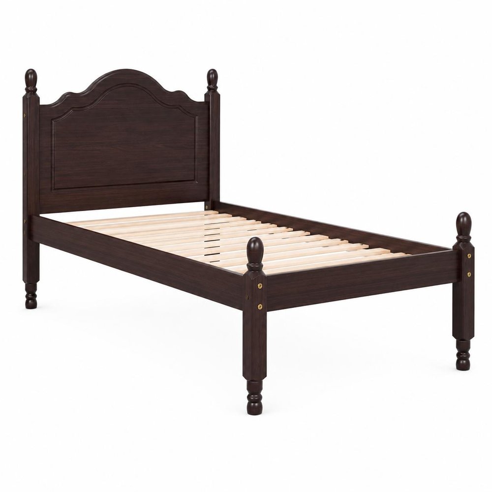 Coffee Solid Wood Twin Bed Frame — view 8