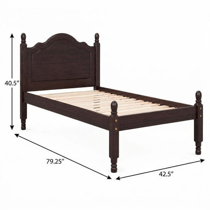 Coffee Solid Wood Twin Bed Frame HomeRoots