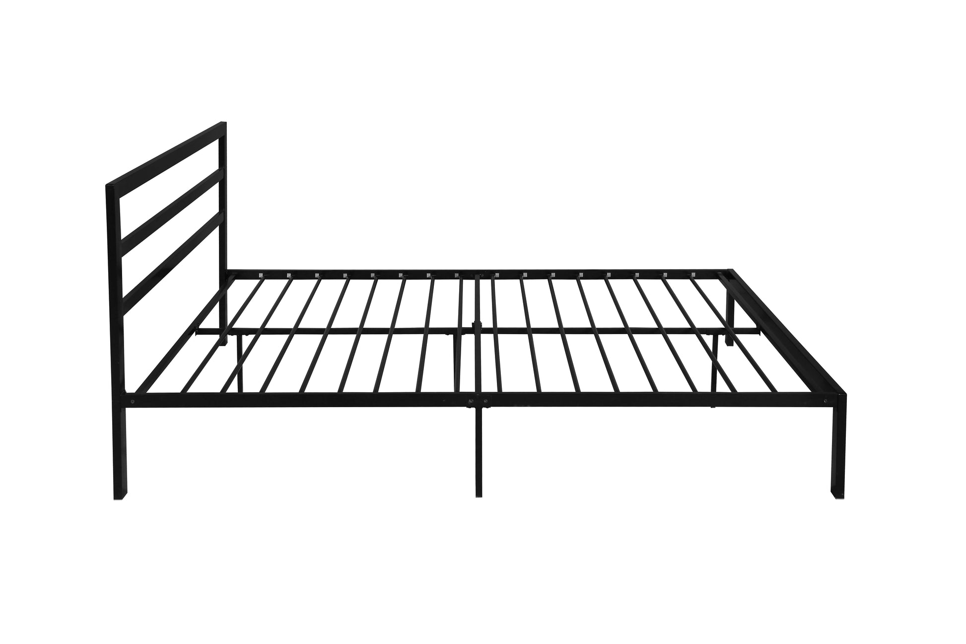 Queen Size Metal Bed Frame with Headboard Black - FurniFindUSA