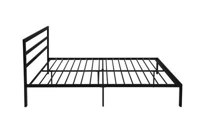 Queen Size Metal Bed Frame with Headboard Black - FurniFindUSA