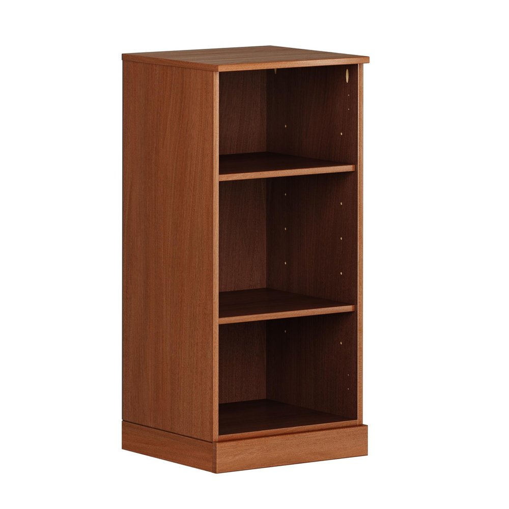 36" White Solid Wood Adjustable Three Tier Library Bookcase — view 7