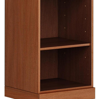 36" White Solid Wood Adjustable Three Tier Library Bookcase HomeRoots