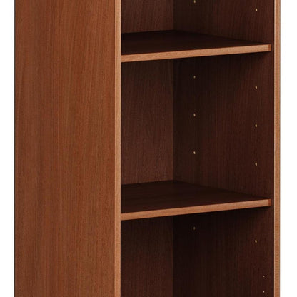 36" White Solid Wood Adjustable Three Tier Library Bookcase HomeRoots
