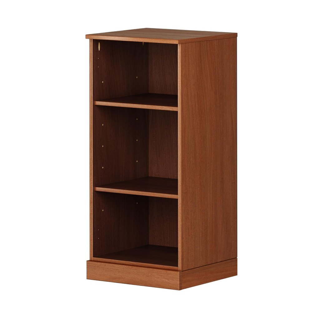 36" White Solid Wood Adjustable Three Tier Library Bookcase — view 12