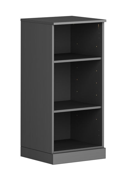 36" White Solid Wood Adjustable Three Tier Library Bookcase