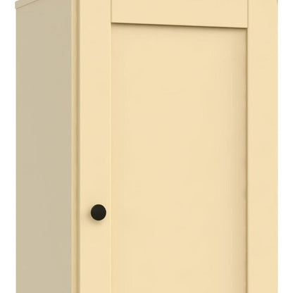 36" Yellow Solid Wood Adjustable Three Tier Library Bookcase with One Door HomeRoots