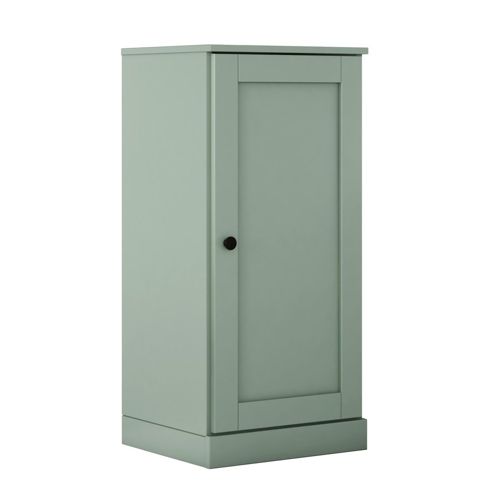 36" Sage Solid Wood Adjustable Three Tier Library Bookcase with One Door — view 1