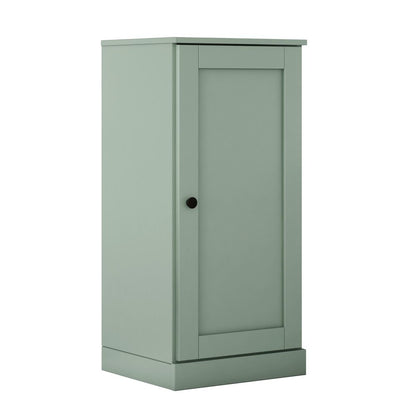 36" Sage Solid Wood Adjustable Three Tier Library Bookcase with One Door HomeRoots