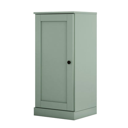 36" Sage Solid Wood Adjustable Three Tier Library Bookcase with One Door HomeRoots