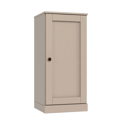 36" Beige Solid Wood Adjustable Three Tier Library Bookcase with One Door HomeRoots