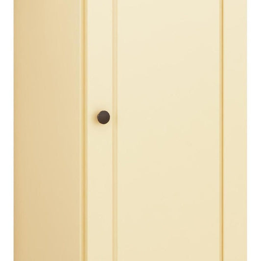36" Yellow Solid Wood Adjustable Three Tier Library Bookcase with One Door