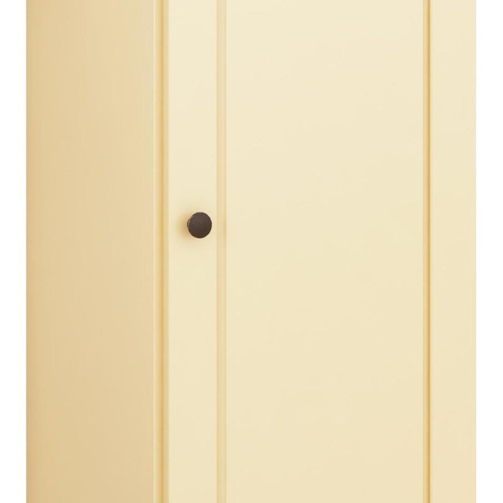 36" Yellow Solid Wood Adjustable Three Tier Library Bookcase with One Door — view 3