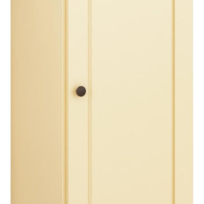 36" Yellow Solid Wood Adjustable Three Tier Library Bookcase with One Door HomeRoots