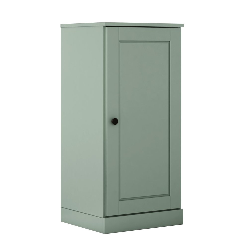 36" Sage Solid Wood Adjustable Three Tier Library Bookcase with One Door — view 1