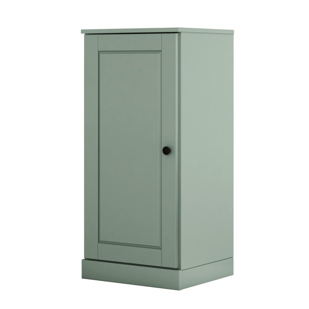 36" Sage Solid Wood Adjustable Three Tier Library Bookcase with One Door