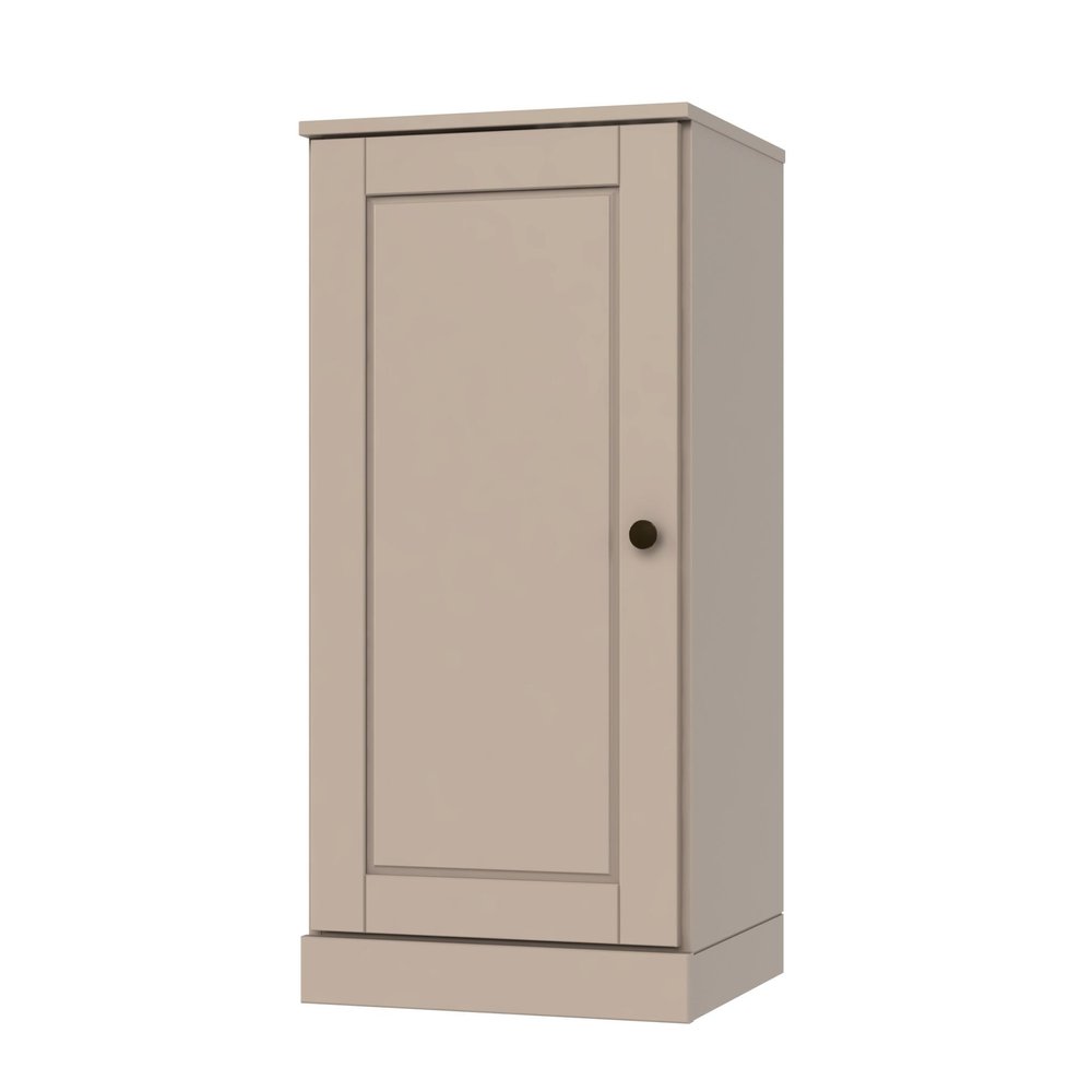 36" Beige Solid Wood Adjustable Three Tier Library Bookcase with One Door — view 7