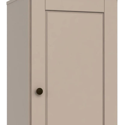 36" Beige Solid Wood Adjustable Three Tier Library Bookcase with One Door HomeRoots
