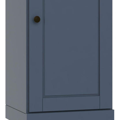 36" French Blue Solid Wood Adjustable Three Tier Library Bookcase with One Door HomeRoots