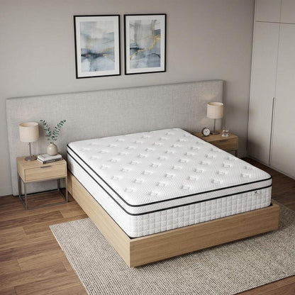 10" Full Double Gel Memory Foam Medium Check Hybrid Mattress HomeRoots