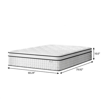 10" Full Double Gel Memory Foam Medium Check Hybrid Mattress HomeRoots