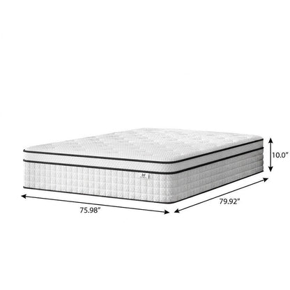 10" Full Double Gel Memory Foam Medium Check Hybrid Mattress HomeRoots