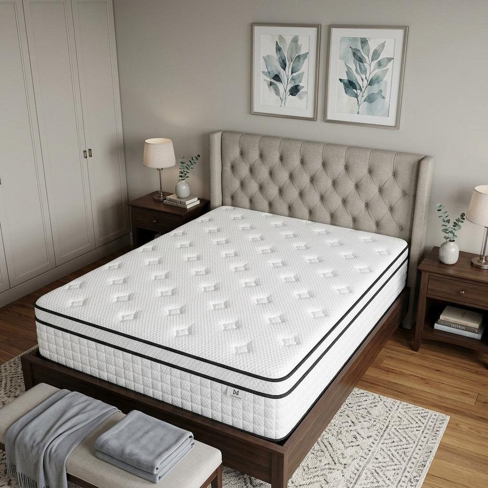 12" Full Double Gel Memory Foam Check Medium Hybrid Mattress — view 5