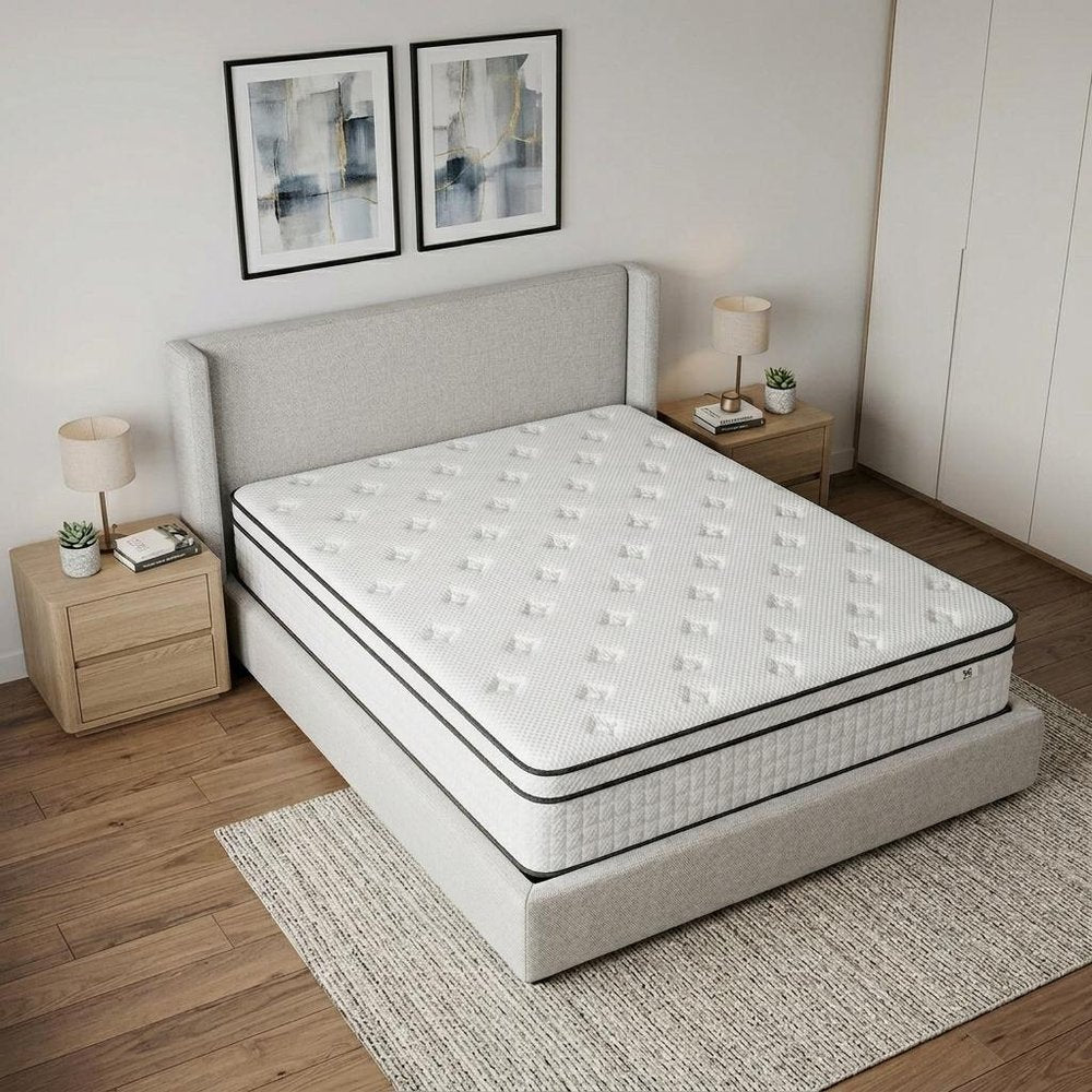 12" Queen Gel Memory Foam Check Medium Hybrid Mattress — view 10