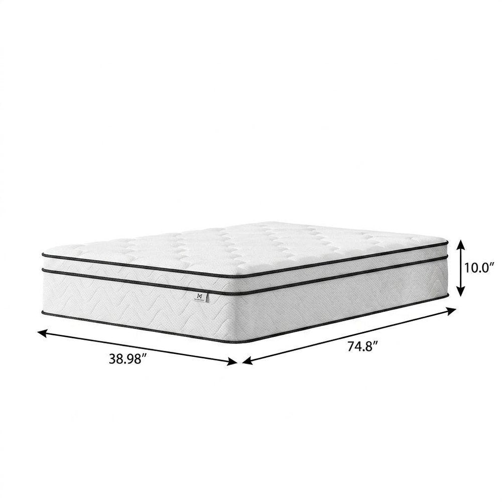 10" Twin Gel Memory Foam Medium Chevron Hybrid Mattress — view 3
