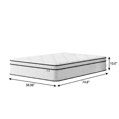 10" Twin Gel Memory Foam Medium Chevron Hybrid Mattress