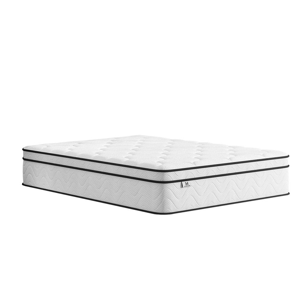 10" Twin Gel Memory Foam Medium Chevron Hybrid Mattress HomeRoots