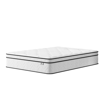 12" Twin Gel Memory Foam Medium Chevron Hybrid Mattress HomeRoots